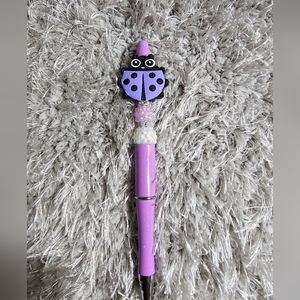 Lady bug beaded pen